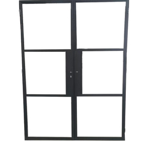 Beautiful Interior Steel Swing Door Tempered Glass Swing Door For Living Room