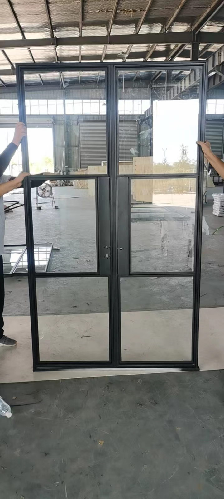 Beautiful Interior Steel Swing Door Tempered Glass Swing Door For Living Room