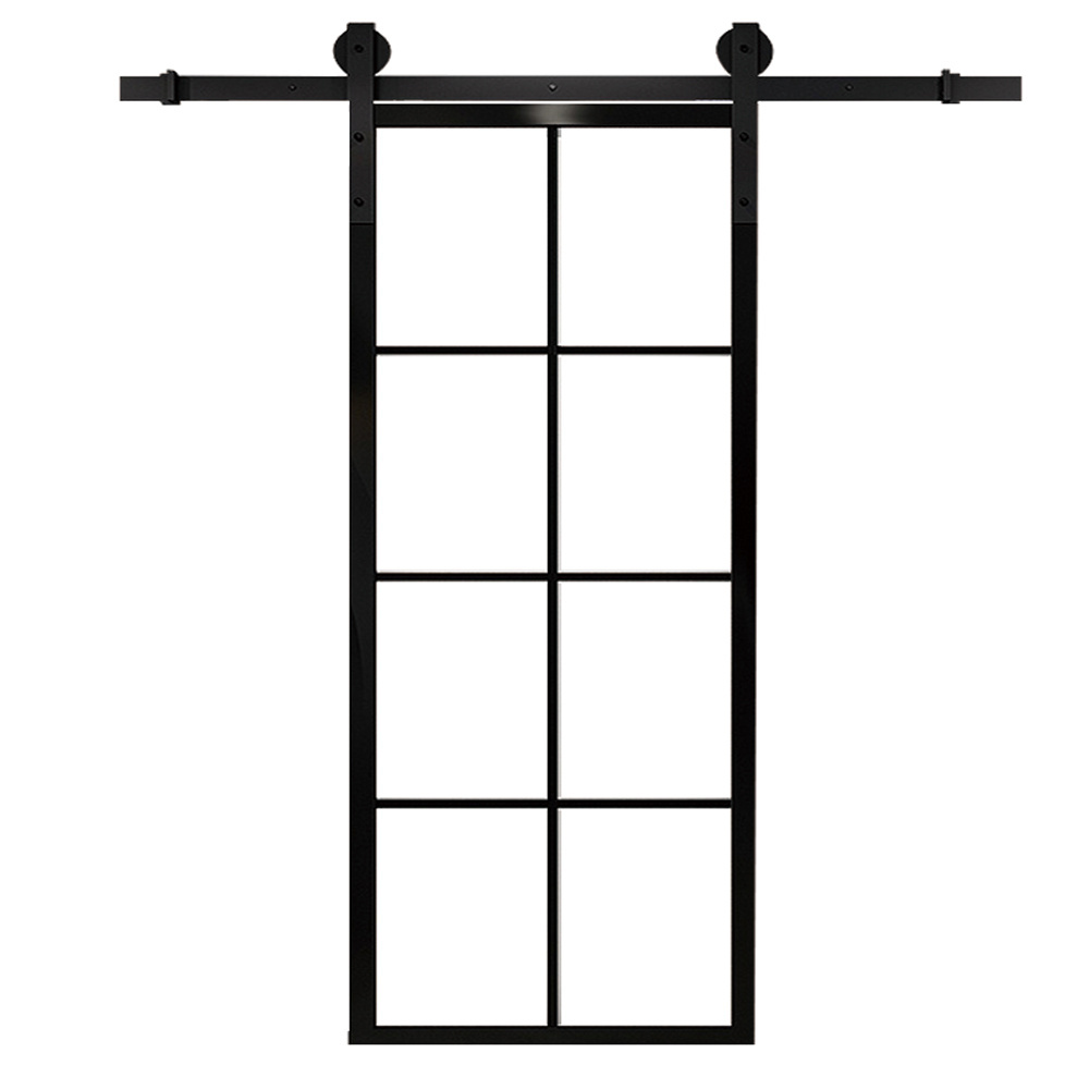 High Quality Safety Sliding Tempered Glass Barn Door with Hardware Track