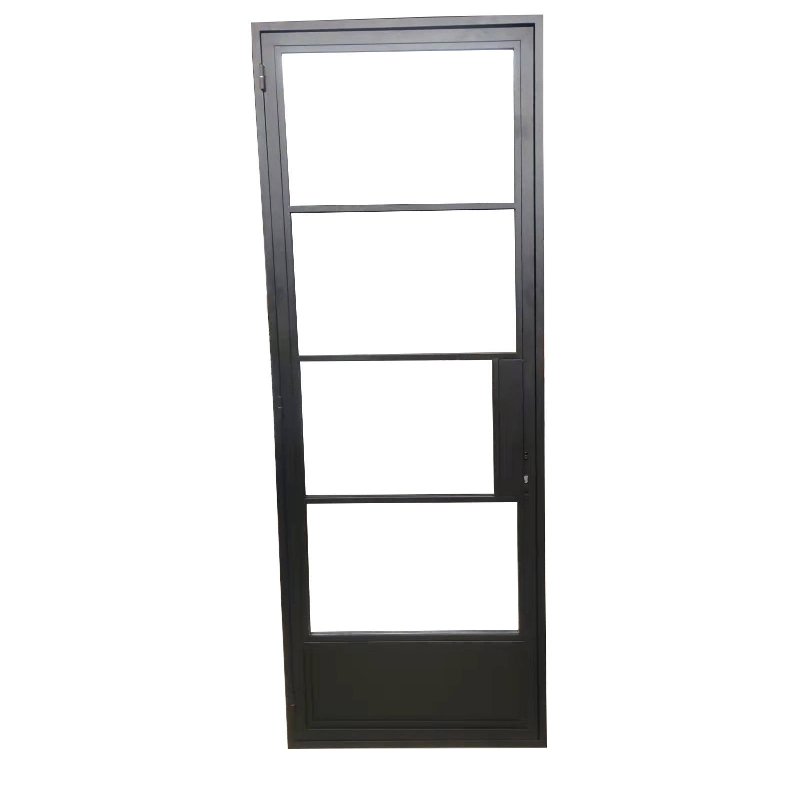 Iron Metal Doors French Style Single Swing Interior Exterior Entry Black Steel Glass Door