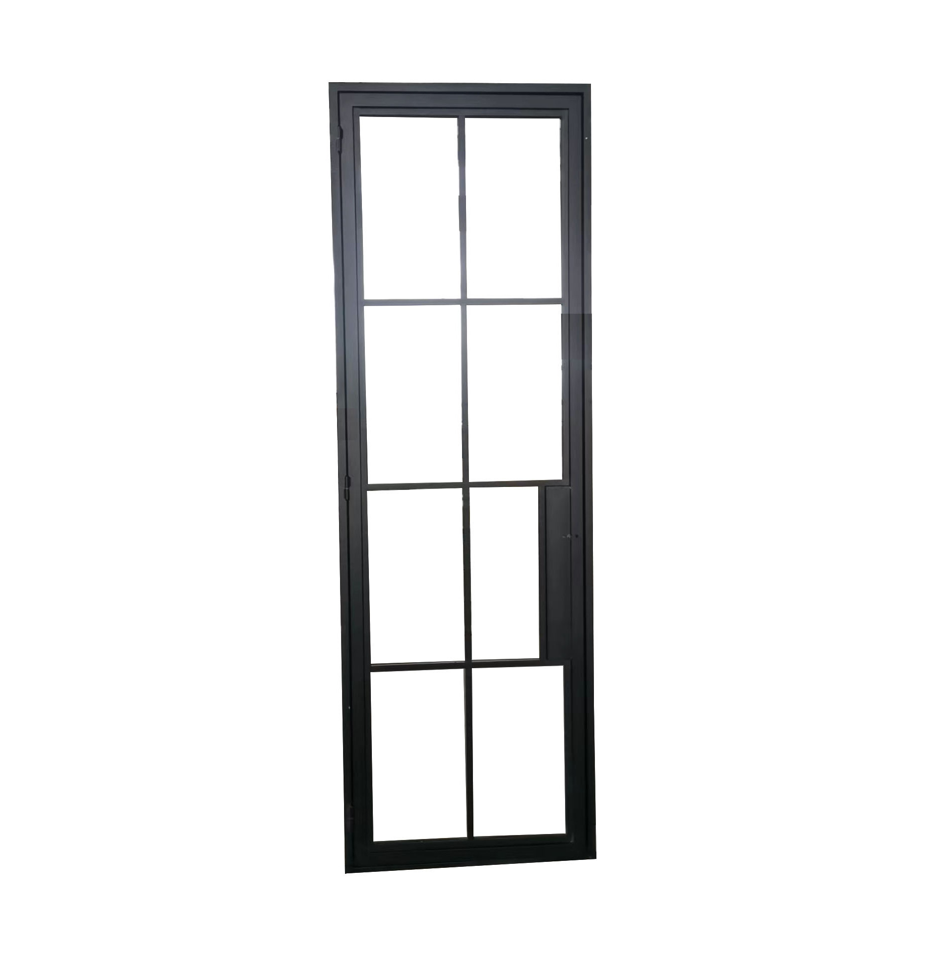 Tempered Glass French Steel Iron Glass Swing Door With Lock Set