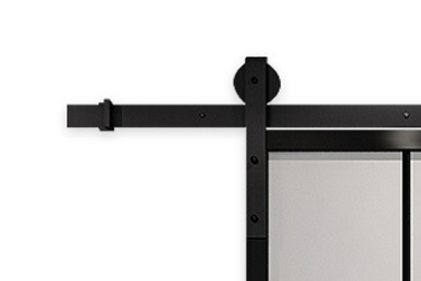 Glass Black Steel Frame Interior Barn Door Soundproof Sliding Doors