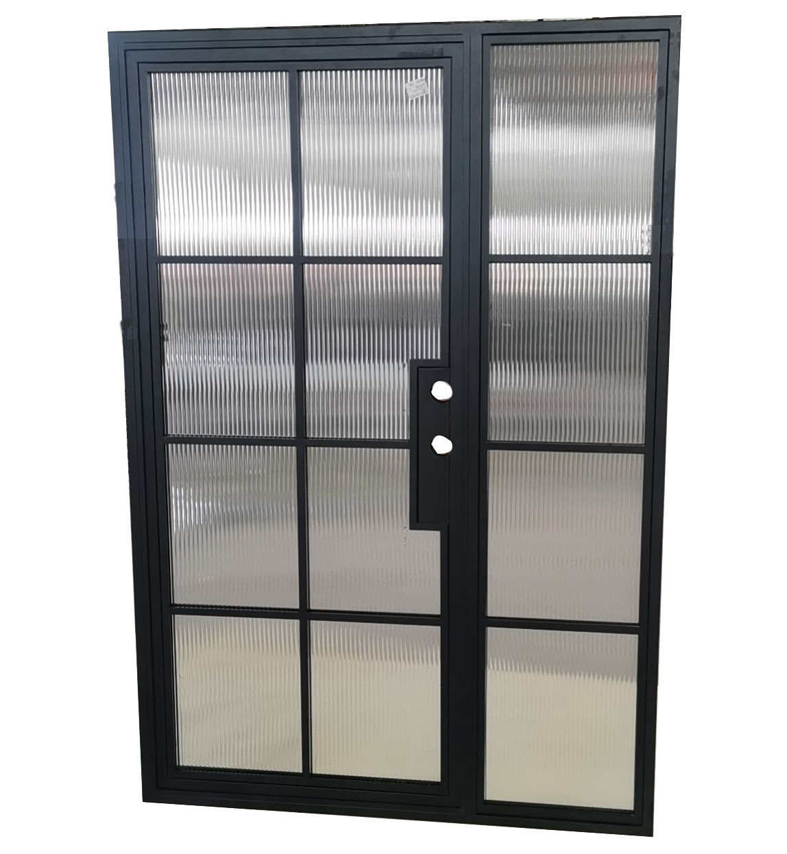 5+6A+5 mm Hollow Tempered Glass Door Steel Double Swing Door