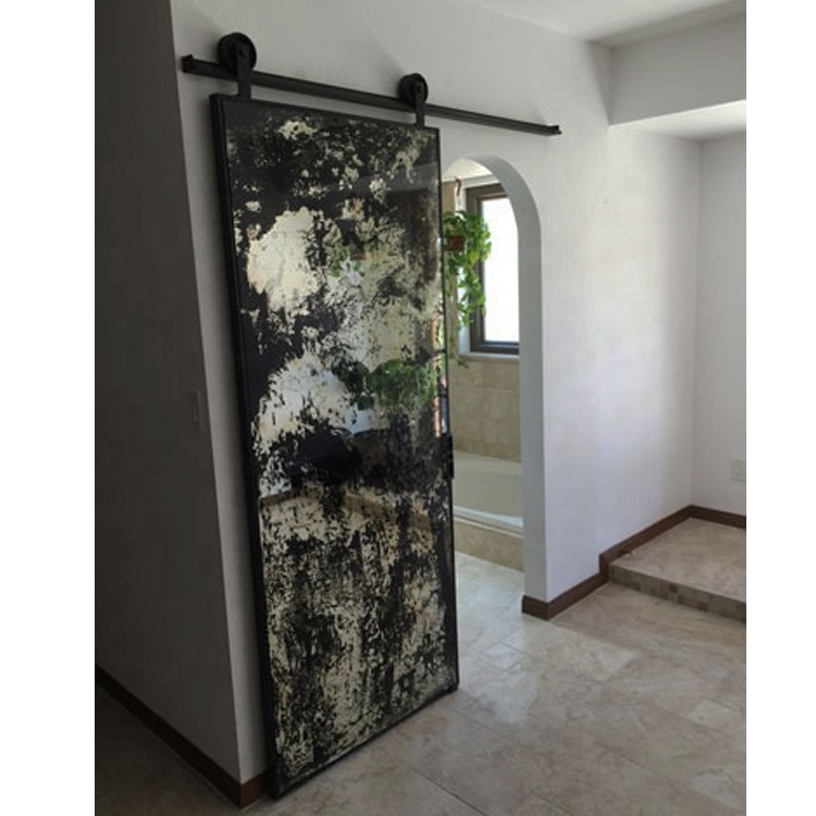 Folding sliding trackless retractable Aluminum frame fiberglass screen pocket 1st impact glass doors