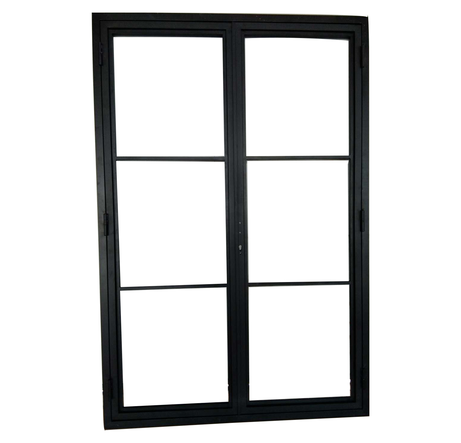 Iron Metal Doors French Style Single Swing Interior Exterior Entry Black Steel Glass Door