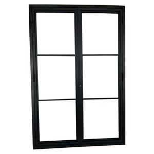 Iron Metal Doors French Style Single Swing Interior Exterior Entry Black Steel Glass Door