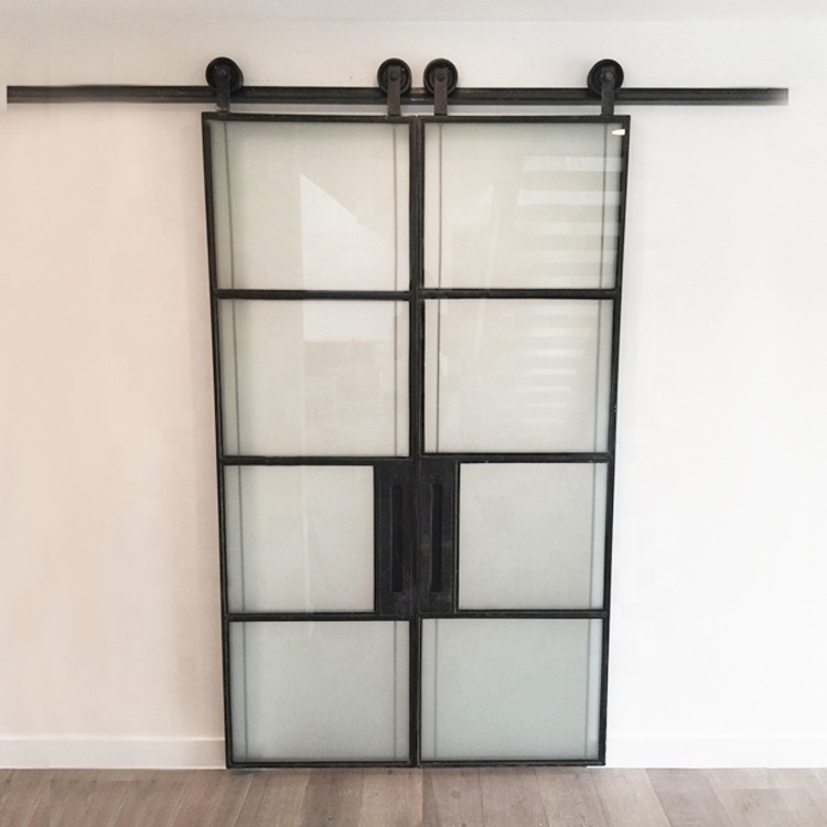 Folding sliding trackless retractable Aluminum frame fiberglass screen pocket 1st impact glass doors