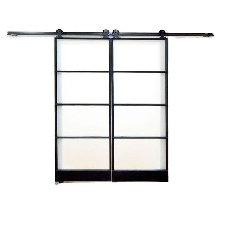 High Quality Safety Sliding Tempered Glass Barn Door with Hardware Track