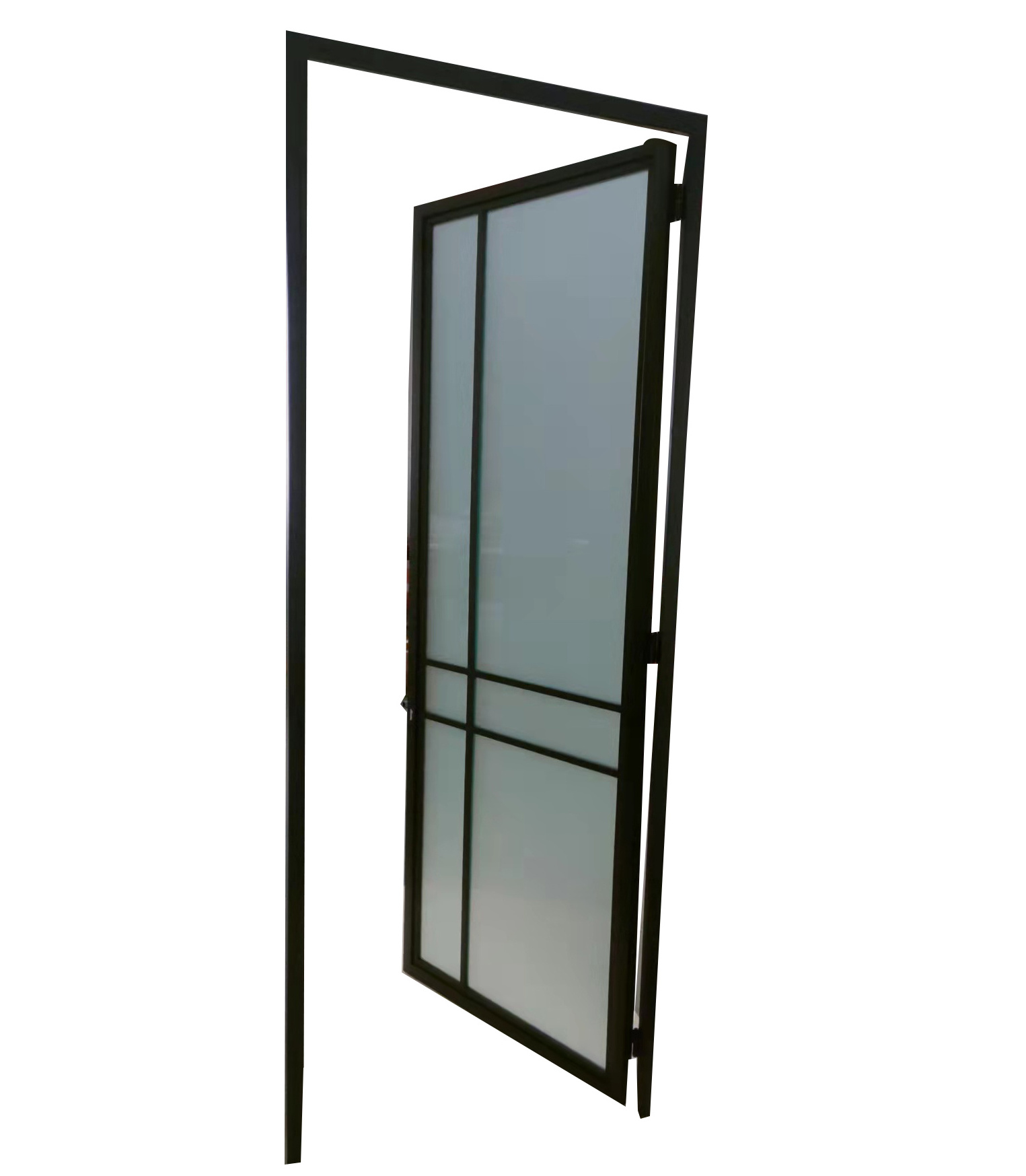 Iron Metal Doors French Style Single Swing Interior Exterior Entry Black Steel Glass Door