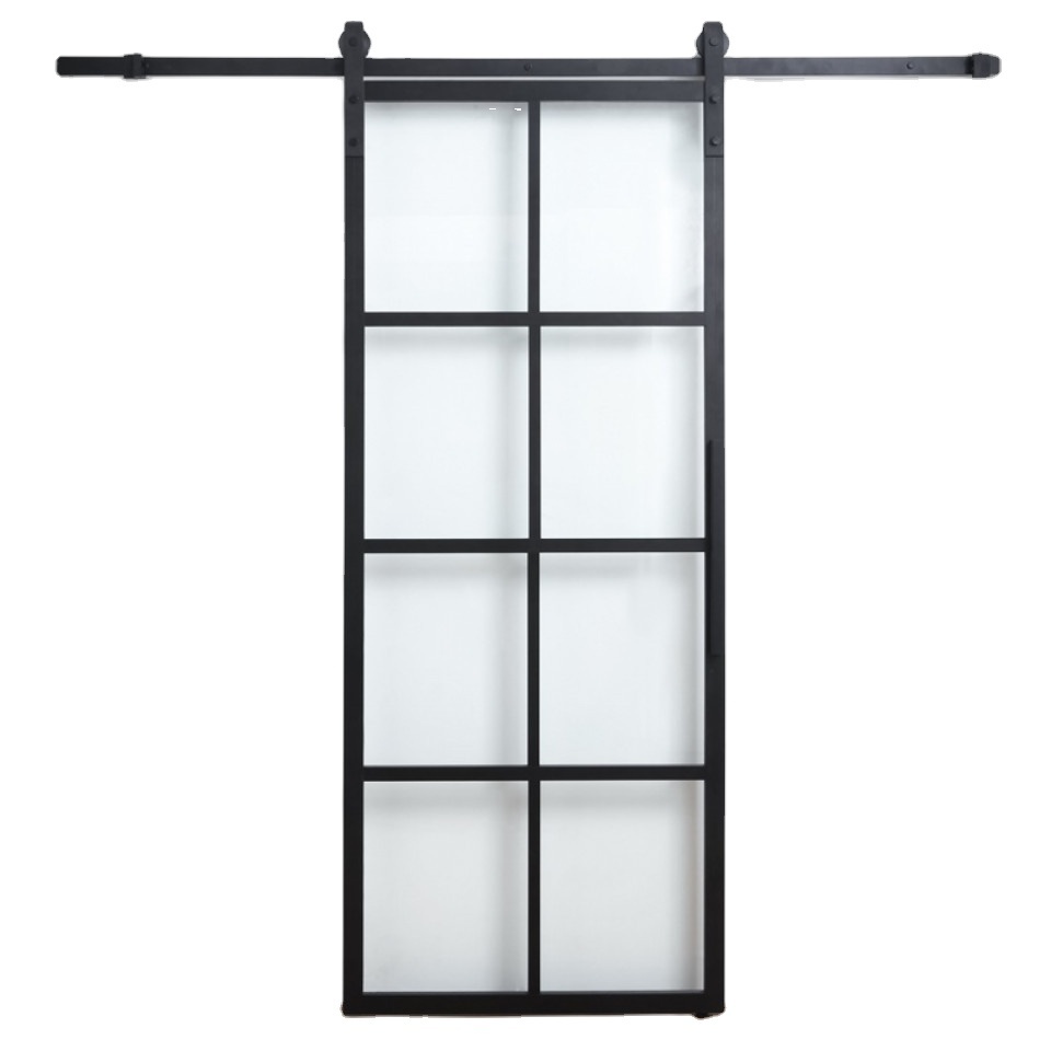 5 mm Single Glass French Style Interior Slide Barn Door Glass Barn Door