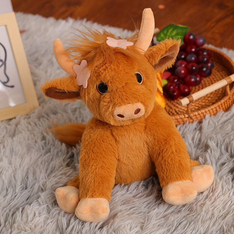 Greenmart Customized Baby Cute Soft White Cow Plush Toys Wholesale Stuffed Animal Brown Farm Cow Dolls