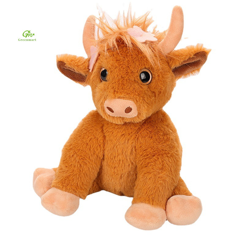 Greenmart Fashion Highland Cow Soft Plush Cute Yak Doll Scottish Highland Cow Plush Toy New Style Toys Stuffed Animals