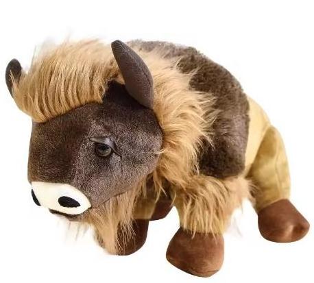 Greenmart Wholesale Wild Bison Plush Stuffed Animal Bull Buffalo Cow Cattle Yak Plush Toys Simulation Animal Decoration