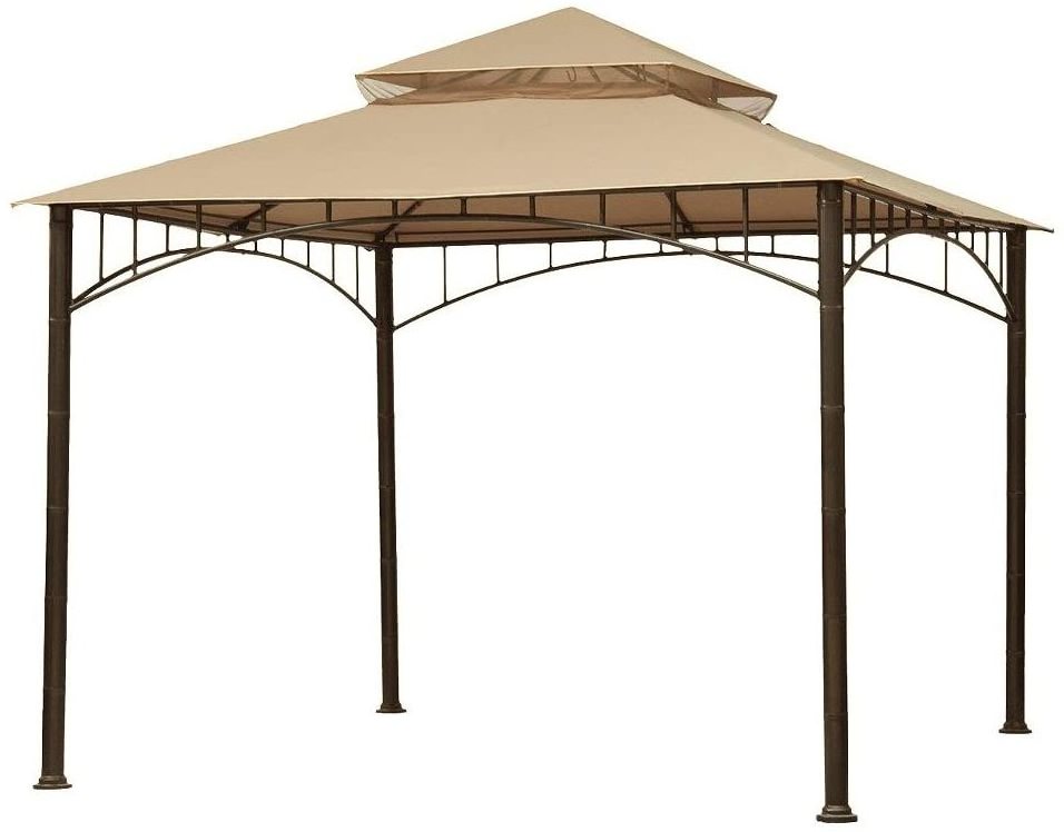 10 X 10 ft Waterproof Polyester Top Cover Fabric Universal UPF+50 Replacement Gazebo Canopy 2-Tiered