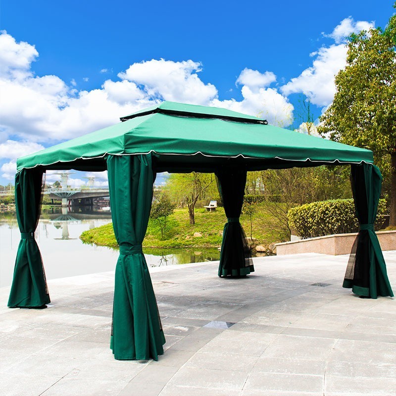 Universal UPF+50 350-Denier fabric Double Tiered Gazebo Replacement outdoor Canopy for first generation square 10' x 10' gazebos