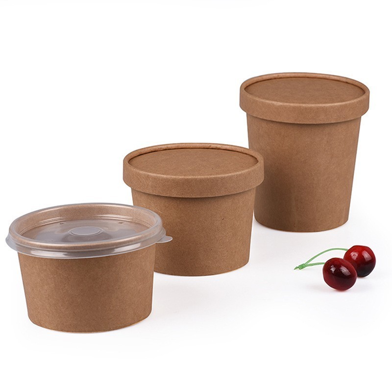 Disposable Hot Soup Paper Bowl with Lid Eco Friendly Soup Cup