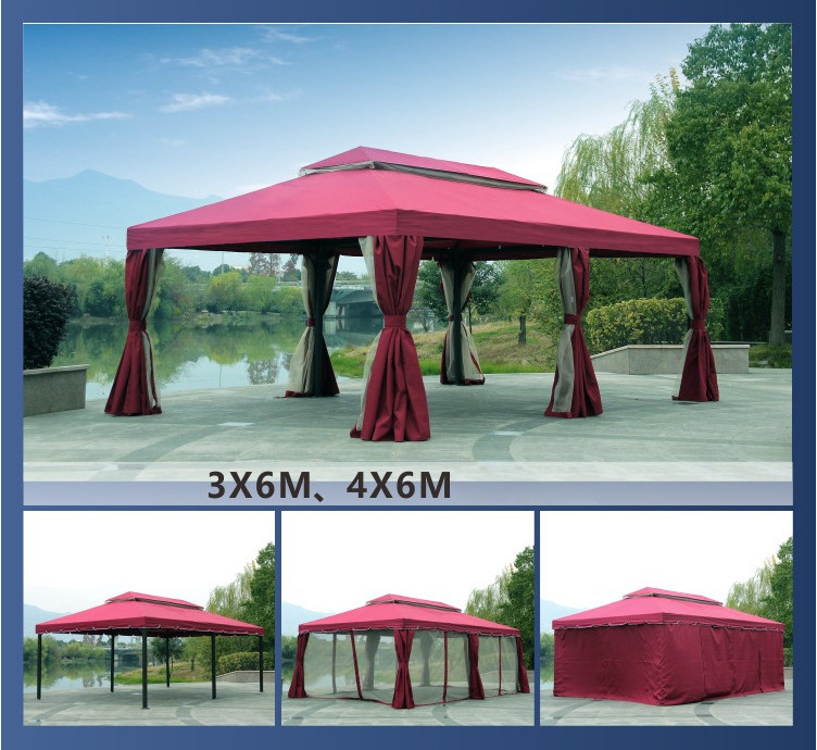 Universal UPF+50 350-Denier fabric Double Tiered Gazebo Replacement outdoor Canopy for first generation square 10' x 10' gazebos