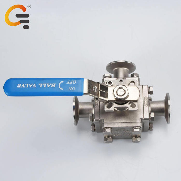 Cost price manual 1/2'' mini 3 way control valve Dn15 316 stainless steel three way full bore ball valve