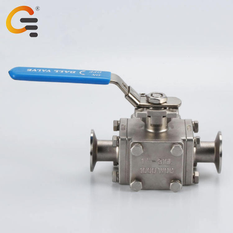 Cost price manual 1/2'' mini 3 way control valve Dn15 316 stainless steel three way full bore ball valve