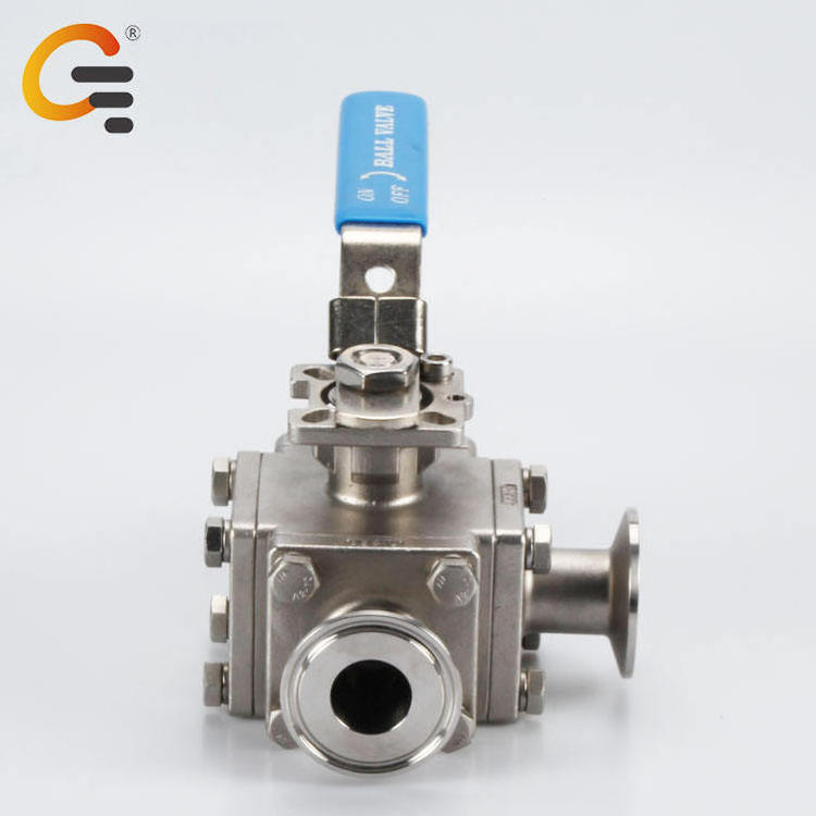 Cost price manual 1/2'' mini 3 way control valve Dn15 316 stainless steel three way full bore ball valve