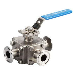 Cost price manual 1/2'' mini 3 way control valve Dn15 316 stainless steel three way full bore ball valve