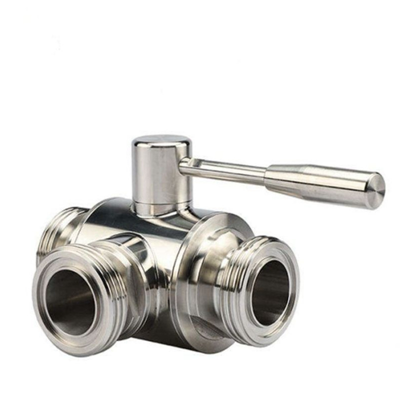 Factory supplier 4inch sanitary ss304 stainless steel thread new type 3 way ball valve