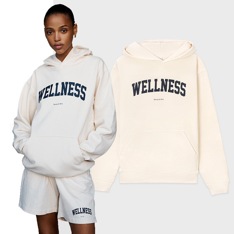 Sweaters 22 Autumn and Winter New North American Minority SP Letter WELLNESS Printed Sweatshirt Women's Loose Hooded Sweater