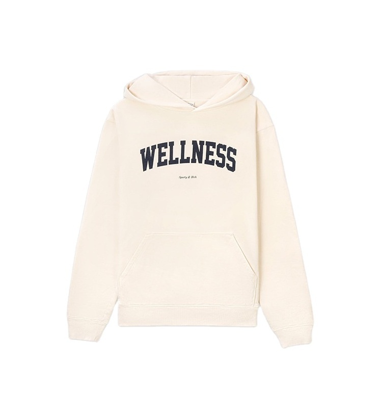 Sweaters 22 Autumn and Winter New North American Minority SP Letter WELLNESS Printed Sweatshirt Women's Loose Hooded Sweater