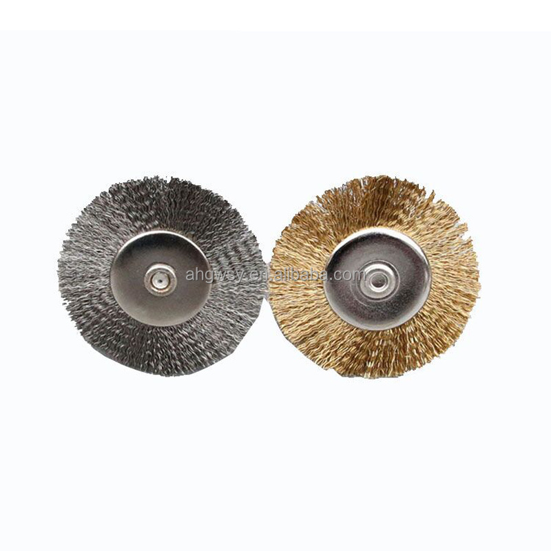 China supplier hot selling most powerful circular crimped wire durable brush with shaft