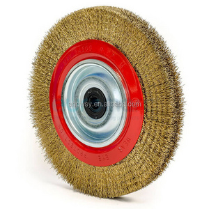 Surface Crimped Wheel Brass Wire Brush Round Surface Cleaning Steel Wire Polishing Brush