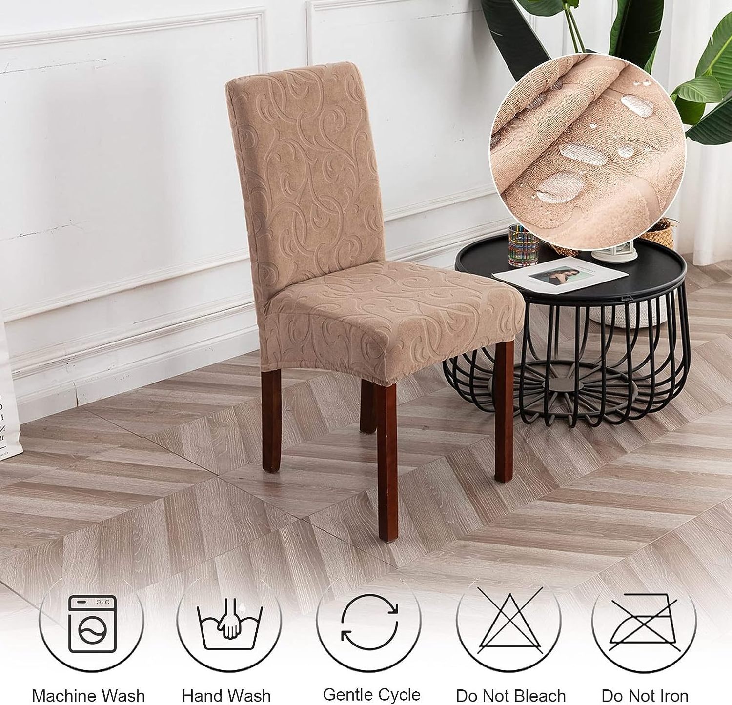 Solid Color Jacquard Chair Cover Wholesale Elastic And Stretchable Dining Chair Cover