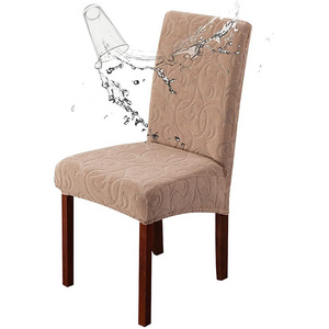 Solid Color Jacquard Chair Cover Wholesale Elastic And Stretchable Dining Chair Cover