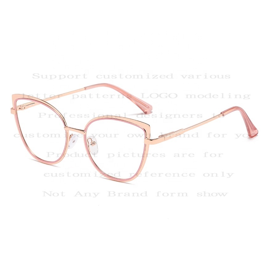 Custom 2024 new cat's eye photochromic glasses optical frame fashion cross-border factory wholesale