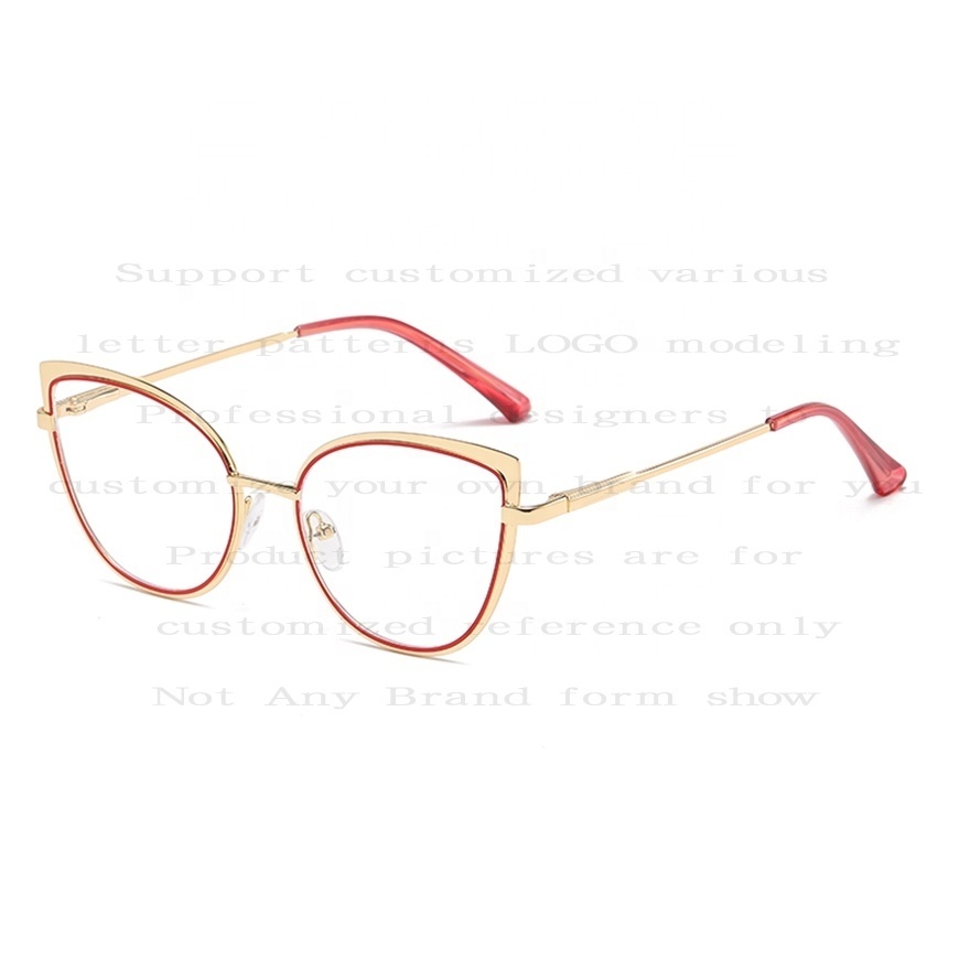 Custom 2024 new cat's eye photochromic glasses optical frame fashion cross-border factory wholesale