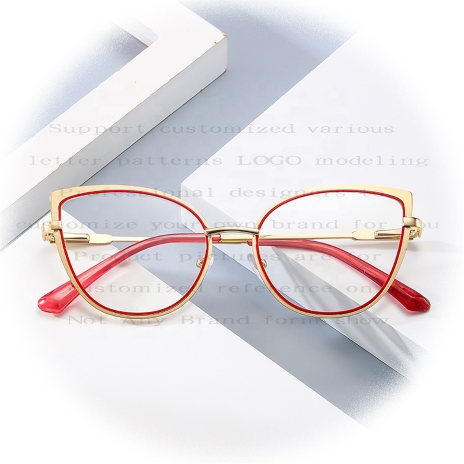 Custom 2024 new cat's eye photochromic glasses optical frame fashion cross-border factory wholesale