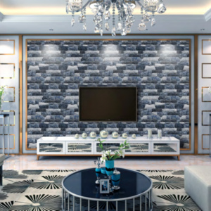 3D Stone Brick pattern wall paper Contemporary Design Background Vinyl Wallpaper for Home Decor Office Workplace Hotel