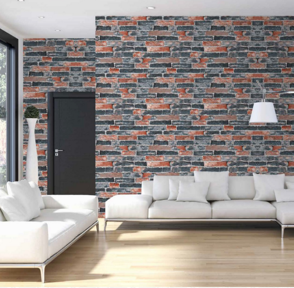 3D PVC removable washable wall paper  brick stone design Vinyl wallpaper peel and stick home decoration hotel club wall covering