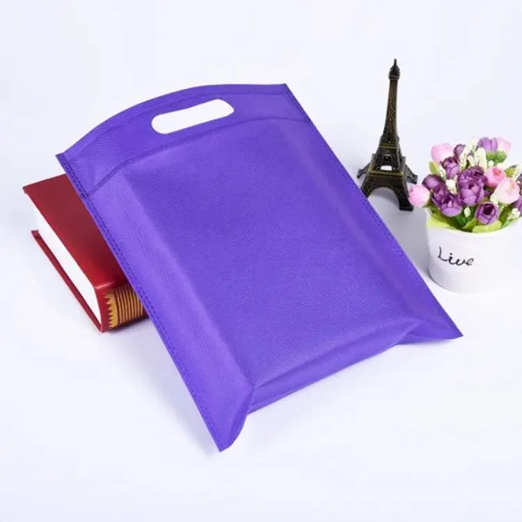 China Manufacturer Cheap Price D-cut Bags Non Woven Grocery Bag Custom Flat Pocket Bags