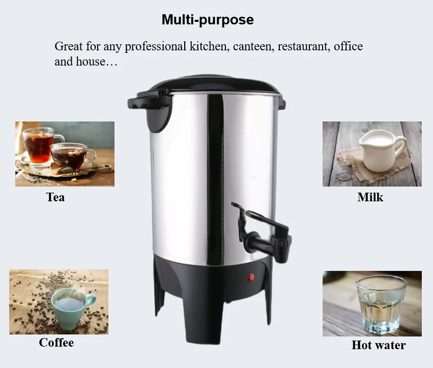 4.5L Coffee Percolator Hot Water Boiler Catering Drink Dispensers