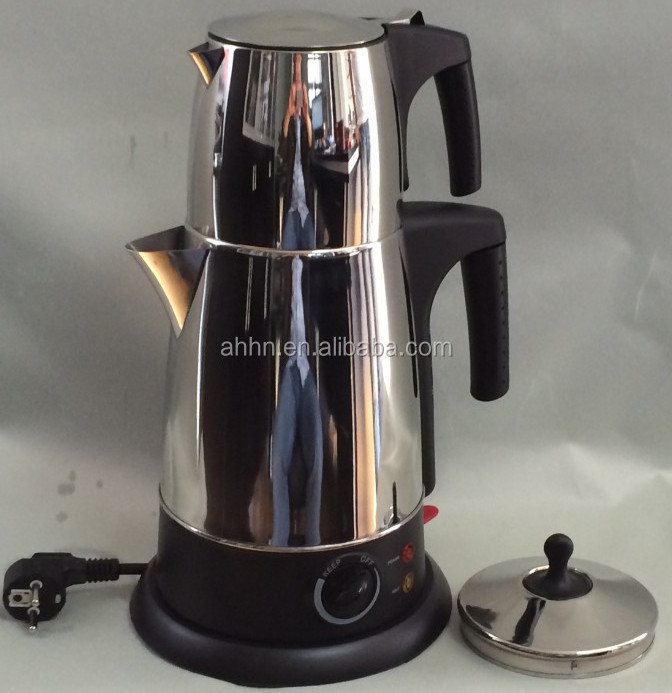 Electrical Turkish Tea Maker with Tea Pot and Kettle Stainless Steel  Pot for Tea Making and Warming