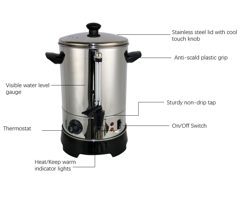 Shabbat Hot Water Urn Electric Water Boiler Hot Coffee Maker Stainless Steel Coffee Urn With Lock Lid