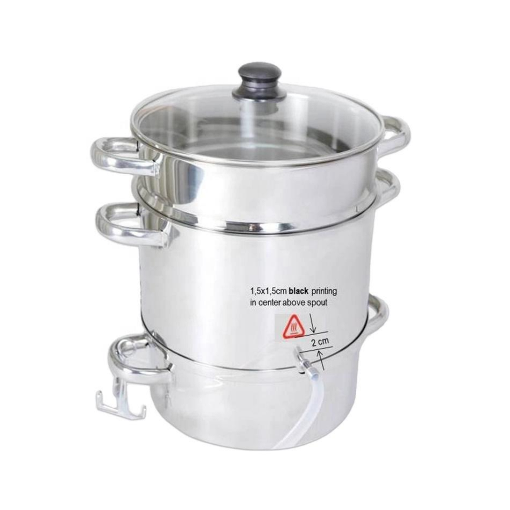 3 Layer Kitchen Steam Juicer Stainless Steel Food Steamer for Stove