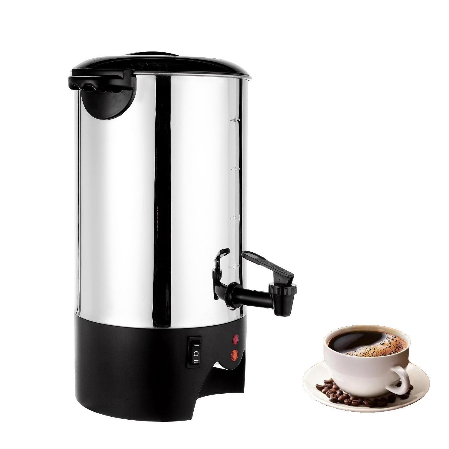 6L 40 Cups Stainless Steel Coffee Percolator Electric Coffee Urn Hot Water Dispenser Kitchen Appliance