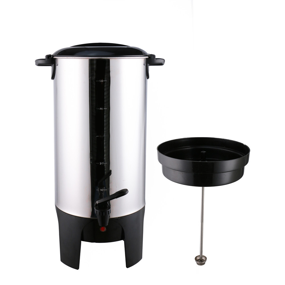 40 Cups Stainless Steel Coffee Maker Commercial Electric Coffee Percolator Hot Water Boiler