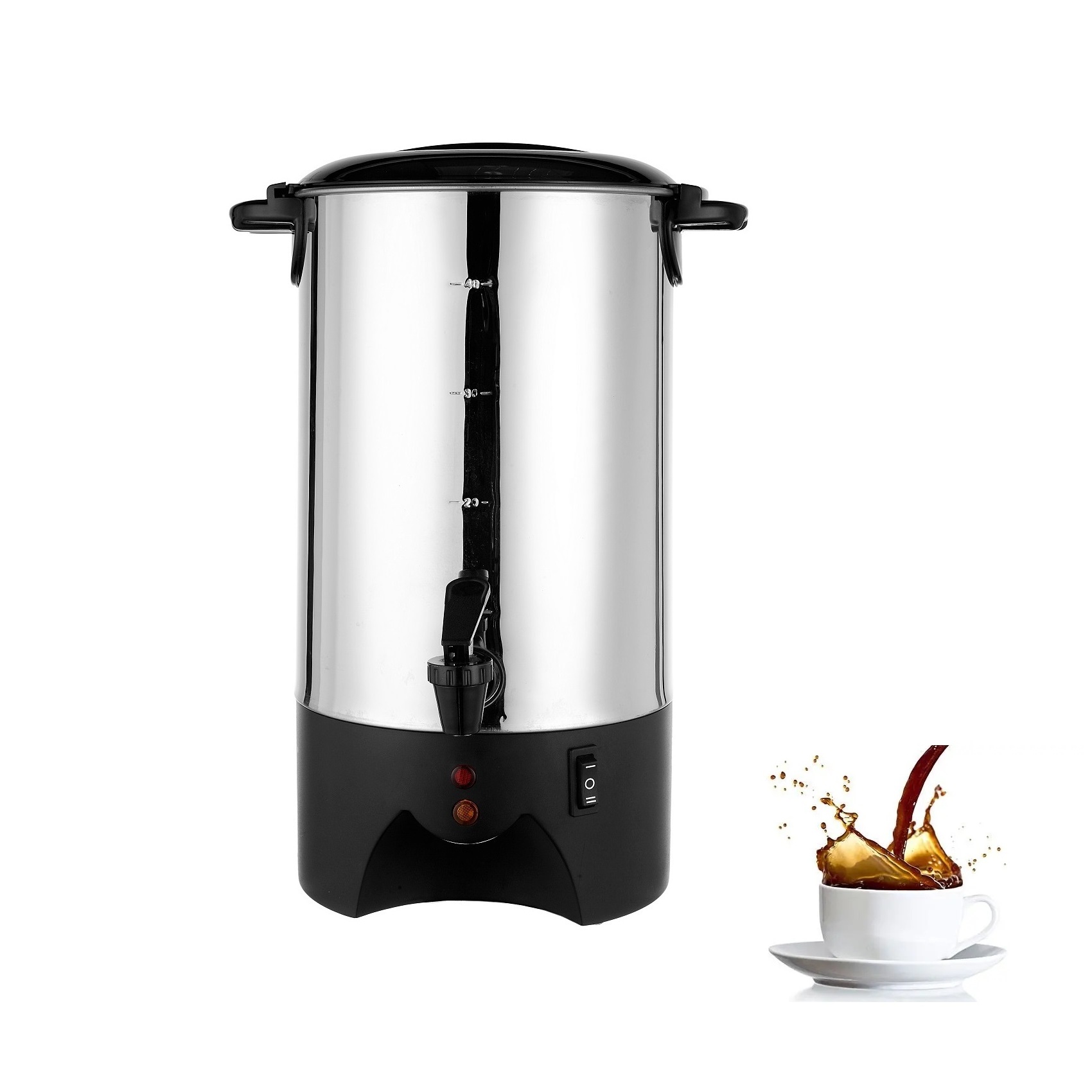 6L 40 Cups Stainless Steel Coffee Percolator Electric Coffee Urn Hot Water Dispenser Kitchen Appliance