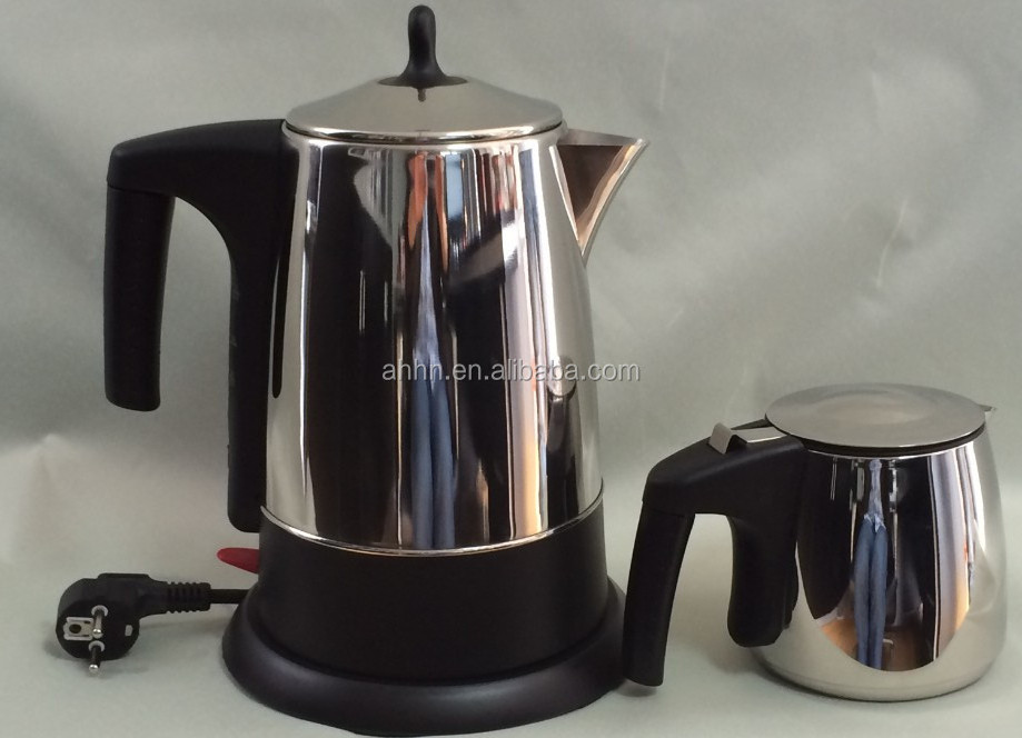 Electrical Turkish Tea Maker with Tea Pot and Kettle Stainless Steel  Pot for Tea Making and Warming