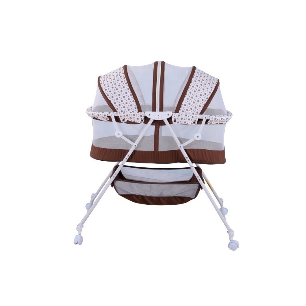 Steel plastic frame baby crib baby cradle swing for baby bed 605 C