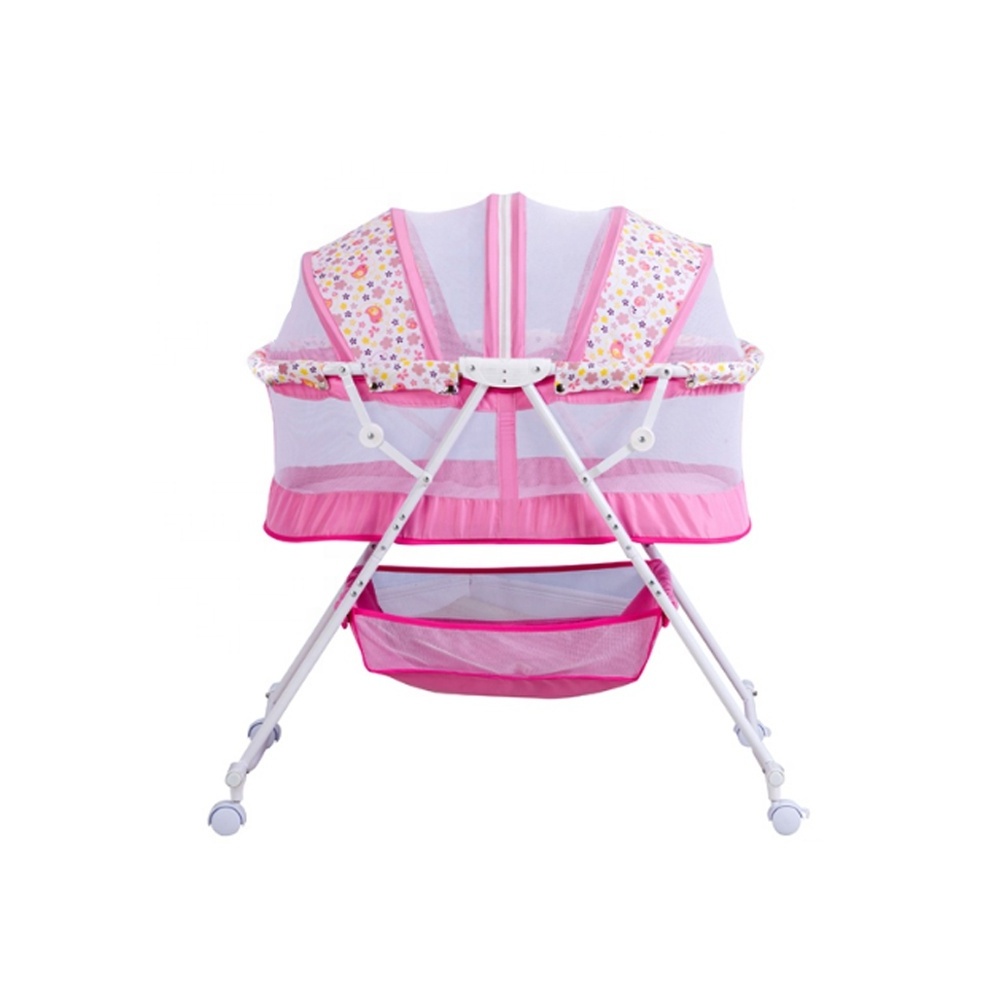 Steel plastic frame baby crib baby cradle swing for baby bed 605 C