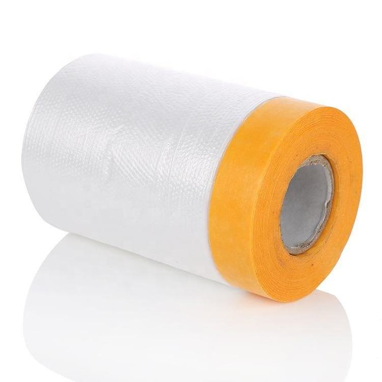 Automotive Hdpe Taped For Car Surface Plastic Covering Painters Pre-taped Protective Car Masking Film Tape For Spray Painting