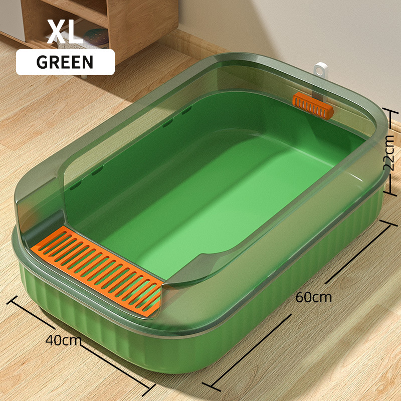 Litter Box - Never Absorbs Odor, Stains, or Rusts - No Residue Build Up - Easy Cleaning Litterbox Design